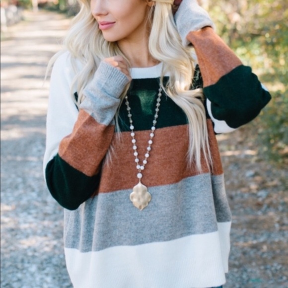 TONI Softest Color Block Sweater - Picture 3 of 4